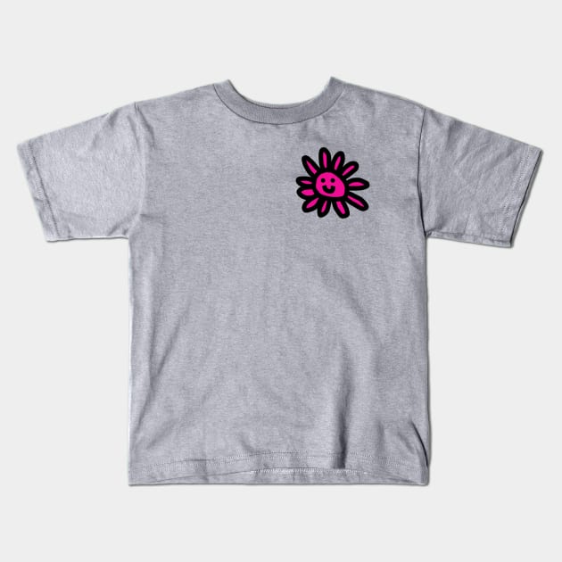 Small Minimal Daisy Face Cute Flower Kids T-Shirt by ellenhenryart